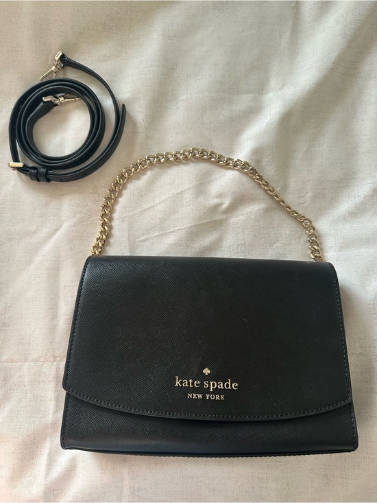 Kate Spade Handbags - Kate Spade New York Crossbody Bag Black Gold Chain